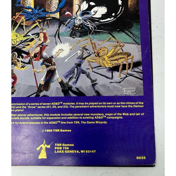 Dungeons and Dragons Queen of the Demonweb Pits 2nd Print Q1 RPG TSR 1980 #9035 - Picture 10 of 10
